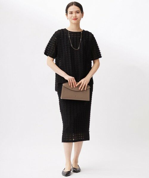 L size ONWARD(大きいサイズ) / エルサイズオンワード ミニ・ひざ丈スカート | 【セットアップ対応・洗える】シアーカットジャカード スカート | 詳細11