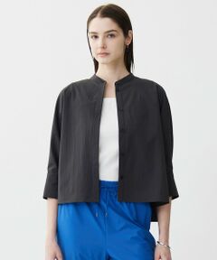 L size ONWARD(大きいサイズ) / エルサイズオンワード シャツ・ブラウス | 【接触冷感・UVカット・洗える】ヴィンテージスパンブロード バンドカラーシャツ