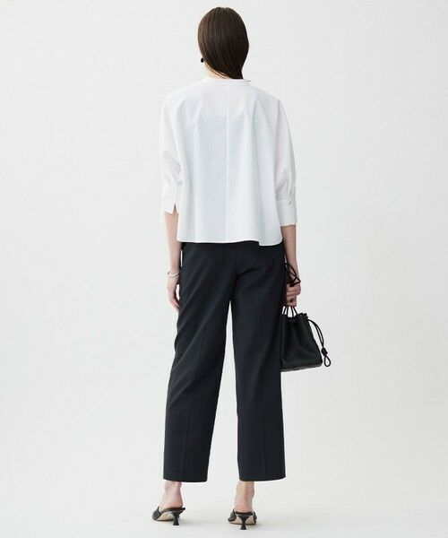 L size ONWARD(大きいサイズ) / エルサイズオンワード シャツ・ブラウス | 【接触冷感・UVカット・洗える】ヴィンテージスパンブロード バンドカラーシャツ | 詳細5