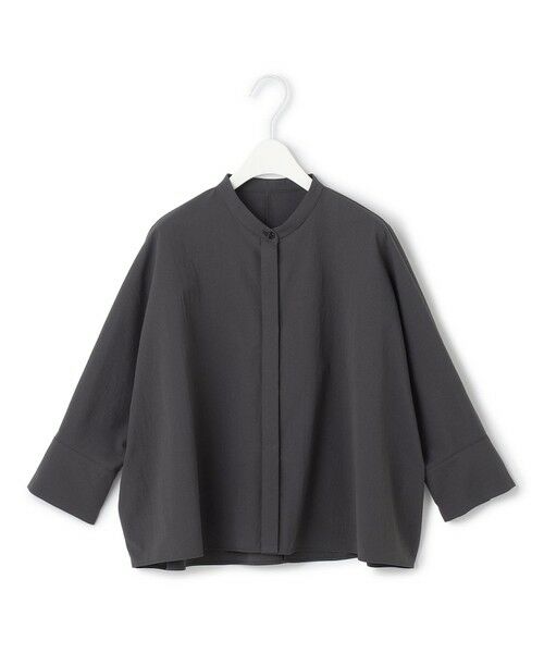 L size ONWARD(大きいサイズ) / エルサイズオンワード シャツ・ブラウス | 【接触冷感・UVカット・洗える】ヴィンテージスパンブロード バンドカラーシャツ | 詳細23