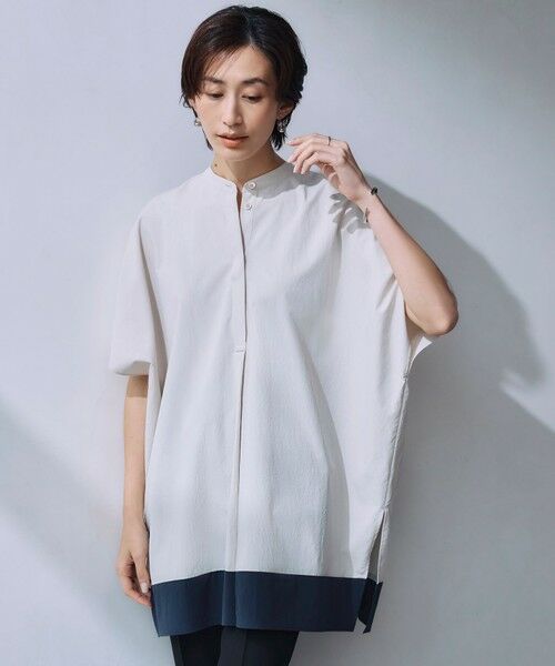 L size ONWARD(大きいサイズ) / エルサイズオンワード シャツ・ブラウス | 【接触冷感・UVカット・洗える】 RENUソフトタイプライター ブラウス | 詳細1