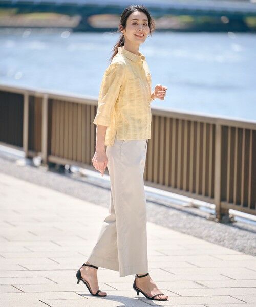 L size ONWARD(大きいサイズ) / エルサイズオンワード シャツ・ブラウス | 【洗える】SHEER チェック シャツ ブラウス | 詳細4