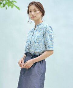 L size ONWARD(大きいサイズ) / エルサイズオンワード シャツ・ブラウス | 【洗える】LIBERTY バンドカラー ブラウス