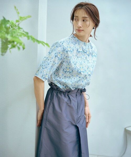 L size ONWARD(大きいサイズ) / エルサイズオンワード シャツ・ブラウス | 【洗える】LIBERTY バンドカラー ブラウス | 詳細10