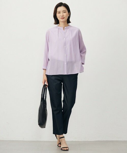 L size ONWARD(大きいサイズ) / エルサイズオンワード シャツ・ブラウス | 【洗える・速乾・接触冷感】リライムライトローン バックフレア ブラウス | 詳細9