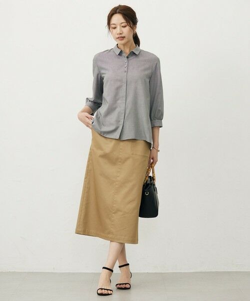 L size ONWARD(大きいサイズ) / エルサイズオンワード シャツ・ブラウス | 【洗える】ウォッシャブルキュプラツイル シャツ | 詳細17