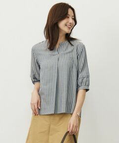 【洗える】ウォッシャブルキュプラツイル キーネック ブラウス 洗える】ウォッシャブルキュプラツイル キーネック ブラウス / J