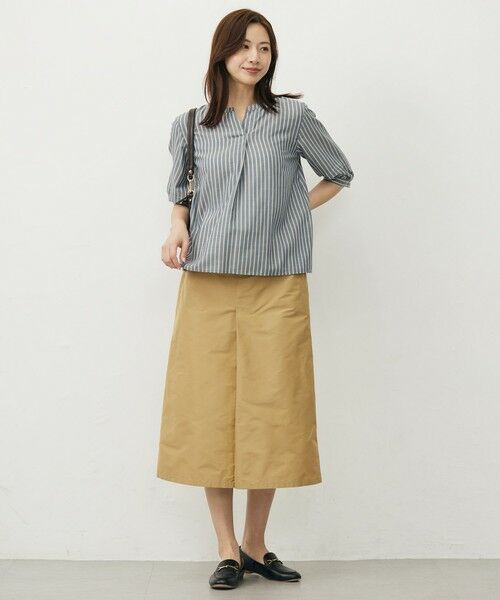 L size ONWARD(大きいサイズ) / エルサイズオンワード シャツ・ブラウス | 【洗える】ウォッシャブルキュプラツイル キーネック ブラウス | 詳細2