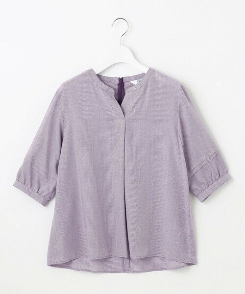 L size ONWARD(大きいサイズ) / エルサイズオンワード シャツ・ブラウス | 【洗える】ウォッシャブルキュプラツイル キーネック ブラウス | 詳細8