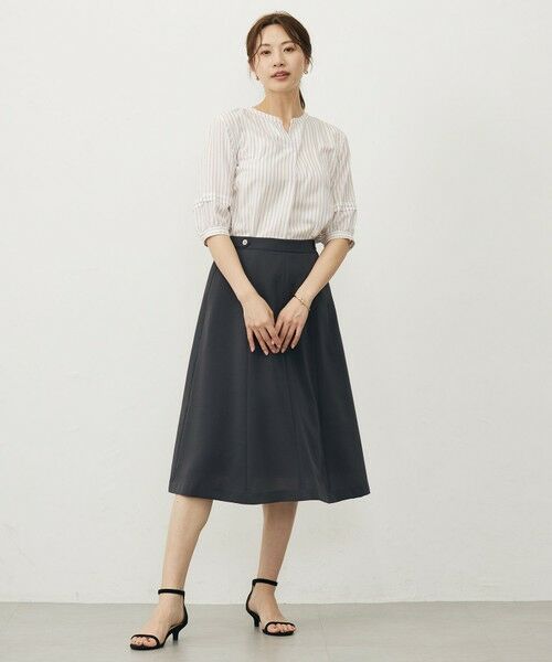 L size ONWARD(大きいサイズ) / エルサイズオンワード シャツ・ブラウス | 【洗える】ウォッシャブルキュプラツイル キーネック ブラウス | 詳細10