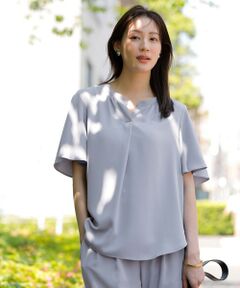 L size ONWARD(大きいサイズ) / エルサイズオンワード シャツ・ブラウス | 【接触冷感・吸水速乾・UVカット】サラキレイ スキッパー ブラウス