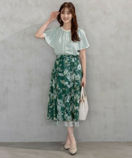 L size ONWARD(大きいサイズ) / エルサイズオンワード シャツ・ブラウス | 【洗える】バイカラーフレア ブラウス | 詳細4