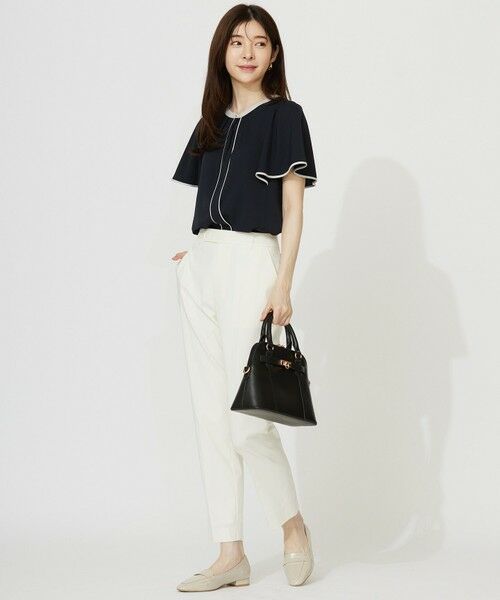 L size ONWARD(大きいサイズ) / エルサイズオンワード シャツ・ブラウス | 【洗える】バイカラーフレア ブラウス | 詳細13