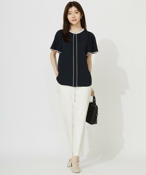 L size ONWARD(大きいサイズ) / エルサイズオンワード シャツ・ブラウス | 【洗える】バイカラーフレア ブラウス | 詳細14