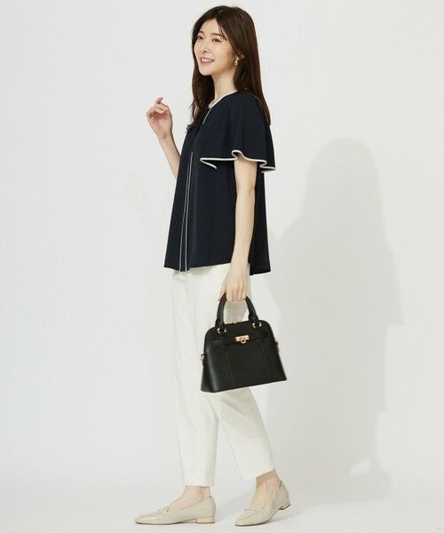 L size ONWARD(大きいサイズ) / エルサイズオンワード シャツ・ブラウス | 【洗える】バイカラーフレア ブラウス | 詳細15