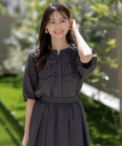 L size ONWARD(大きいサイズ) / エルサイズオンワード シャツ・ブラウス | 【洗える】カットワークエンブロイダリー ブラウス