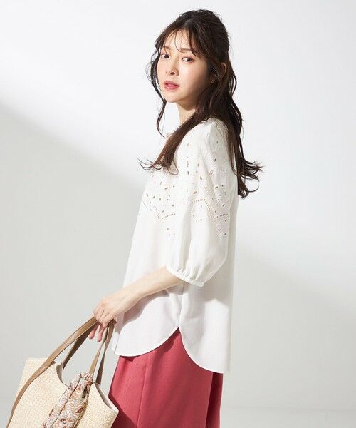 L size ONWARD(大きいサイズ) / エルサイズオンワード シャツ・ブラウス | 【洗える】カットワークエンブロイダリー ブラウス | 詳細2