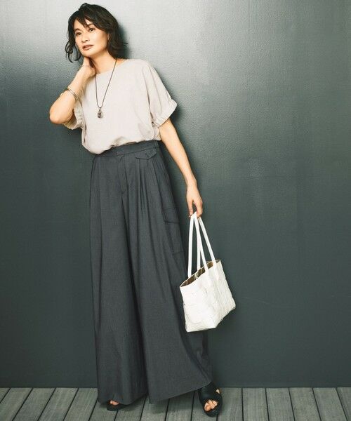 L size ONWARD(大きいサイズ) / エルサイズオンワード シャツ・ブラウス | 【カタログ掲載・洗える】ラスティックメッシュドルマンスリーブ Tブラウス | 詳細2