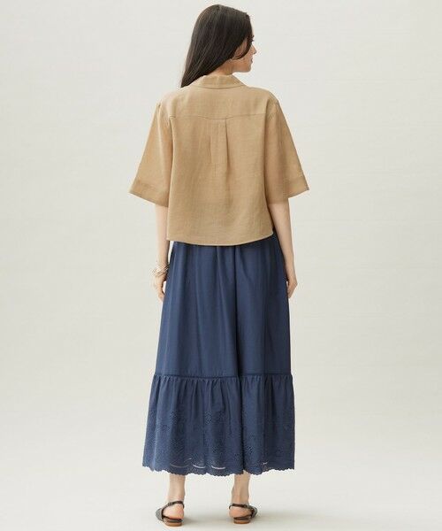 L size ONWARD(大きいサイズ) / エルサイズオンワード シャツ・ブラウス | 【カタログ掲載・接触冷感・洗える】シアーラミーローンクロップド丈 ブラウス | 詳細12