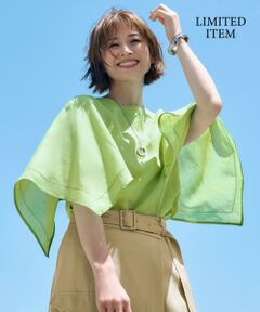 L size ONWARD(大きいサイズ) / エルサイズオンワード シャツ・ブラウス | 【WEB限定・接触冷感・洗える】シアーラミーローンイレギュラーヘムスリーブ ブラウス