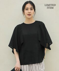 L size ONWARD(大きいサイズ) / エルサイズオンワード シャツ・ブラウス | 【WEB限定・接触冷感・洗える】シアーラミーローンイレギュラーヘムスリーブ ブラウス