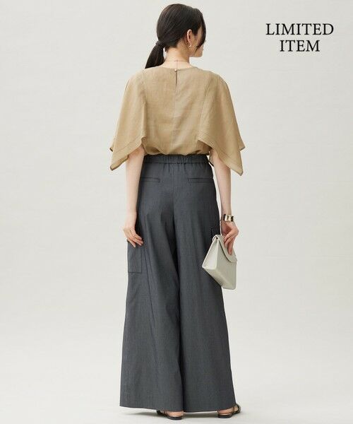 L size ONWARD(大きいサイズ) / エルサイズオンワード シャツ・ブラウス | 【WEB限定・接触冷感・洗える】シアーラミーローンイレギュラーヘムスリーブ ブラウス | 詳細2