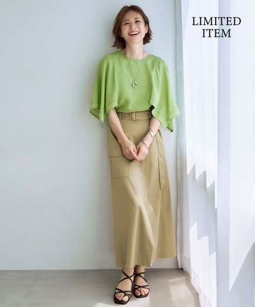 L size ONWARD(大きいサイズ) / エルサイズオンワード シャツ・ブラウス | 【WEB限定・接触冷感・洗える】シアーラミーローンイレギュラーヘムスリーブ ブラウス | 詳細4