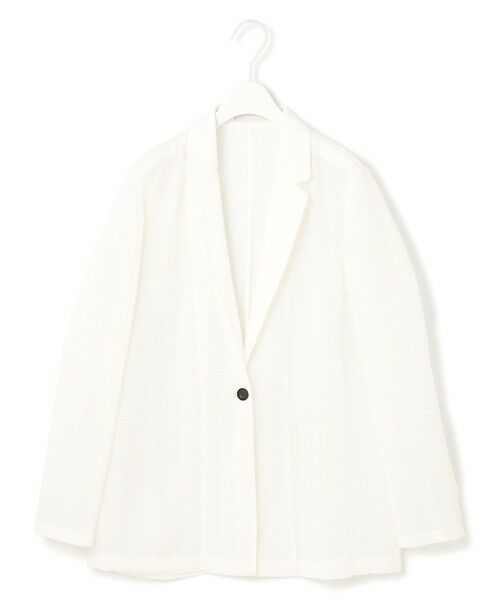 L size ONWARD(大きいサイズ) / エルサイズオンワード テーラードジャケット | スクエアチェックレノクロス レースジャケット | 詳細3