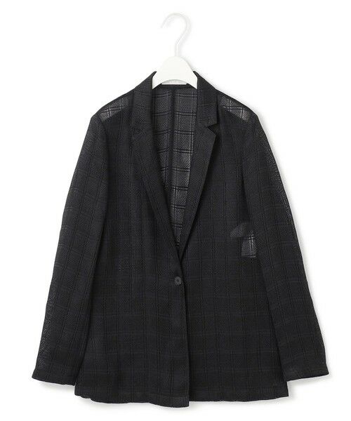 L size ONWARD(大きいサイズ) / エルサイズオンワード テーラードジャケット | スクエアチェックレノクロス レースジャケット | 詳細14