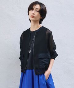 L size ONWARD(大きいサイズ) / エルサイズオンワード その他アウター | 【洗える】Ta/Peメッシュ ブルゾン