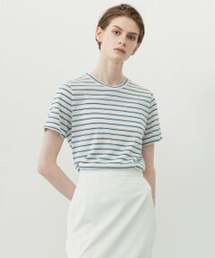 L size ONWARD(大きいサイズ) / エルサイズオンワード カットソー | 【洗える】 シアーマルチボーダー カットソー