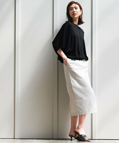 L size ONWARD(大きいサイズ) / エルサイズオンワード カットソー | 【接触冷感・速乾・洗える】Ly.Coハイゲージ ドルマンスリーブプルオーバー | 詳細16