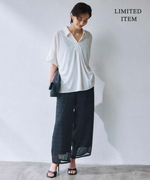 L size ONWARD(大きいサイズ) / エルサイズオンワード カットソー | 【WEB限定・洗える】シアートリコット スキッパーカットソー | 詳細1