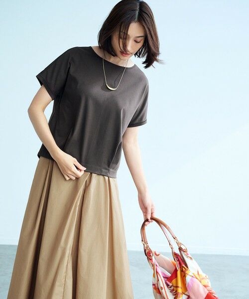 L size ONWARD(大きいサイズ) / エルサイズオンワード カットソー | 【WEB限定カラーあり・洗える】コットンスムース フレンチスリーブ カットソー | 詳細13