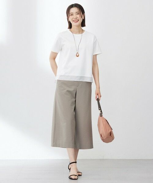 L size ONWARD(大きいサイズ) / エルサイズオンワード カットソー | 【WEB限定カラーあり・洗える】コットンスムース シアーデザイン カットソー | 詳細3