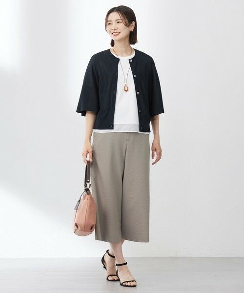 L size ONWARD(大きいサイズ) / エルサイズオンワード カットソー | 【WEB限定カラーあり・洗える】コットンスムース シアーデザイン カットソー | 詳細4