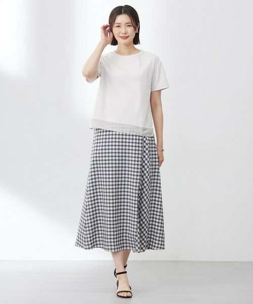 L size ONWARD(大きいサイズ) / エルサイズオンワード カットソー | 【WEB限定カラーあり・洗える】コットンスムース シアーデザイン カットソー | 詳細10