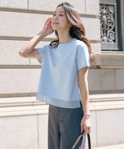 L size ONWARD(大きいサイズ) / エルサイズオンワード カットソー | 【WEB限定カラーあり・洗える】コットンスムース シアーデザイン カットソー | 詳細20