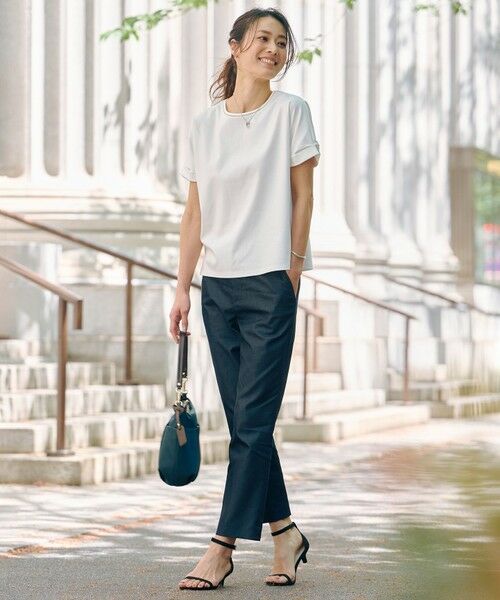 L size ONWARD(大きいサイズ) / エルサイズオンワード カットソー | 【WEB限定カラーあり・洗える】コットンスムース ハシゴレース カットソー | 詳細1