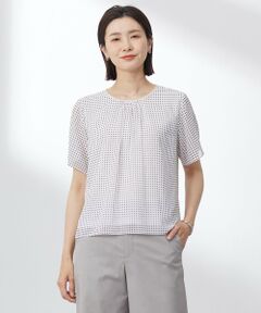 L size ONWARD(大きいサイズ) / エルサイズオンワード カットソー | 【洗える】スクエアープリント カットソー