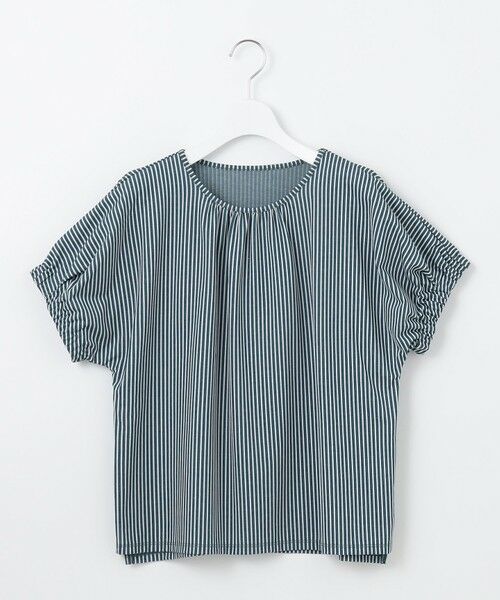 L size ONWARD(大きいサイズ) / エルサイズオンワード カットソー | 【WEB限定カラーあり・洗える】ストライプジャージー フレンチスリーブ カットソー | 詳細3