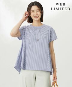 【着用1回】ジェイプレス大きいサイズ半袖カットソー（23区組曲自由区インディヴィ 美品】ジェイプレス大きいサイズボーダーカットソー（23区組曲