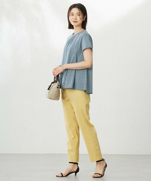 L size ONWARD(大きいサイズ) / エルサイズオンワード カットソー | 【WEB限定・洗える】ストライプジャージー フレア カットソー | 詳細2