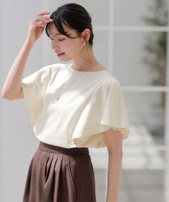 L size ONWARD(大きいサイズ) / エルサイズオンワード カットソー | 【接触冷感・UVケア】着映えフリルスリーブ カットソー