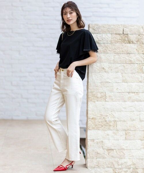 L size ONWARD(大きいサイズ) / エルサイズオンワード カットソー | 【接触冷感・UVケア】着映えフリルスリーブ カットソー | 詳細6