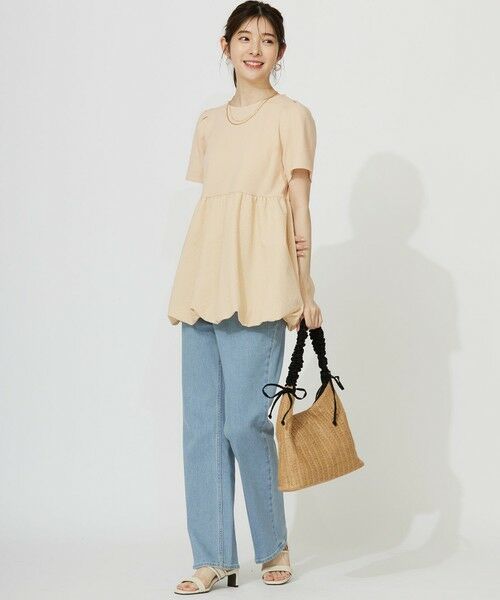 L size ONWARD(大きいサイズ) / エルサイズオンワード カットソー | 【洗える】コンビネーションペプラム チュニック | 詳細5