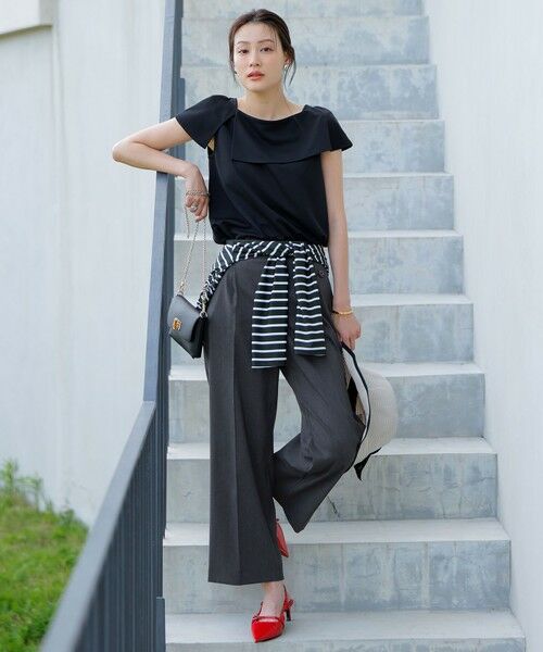 L size ONWARD(大きいサイズ) / エルサイズオンワード カットソー | ケープディテール カットソー | 詳細5