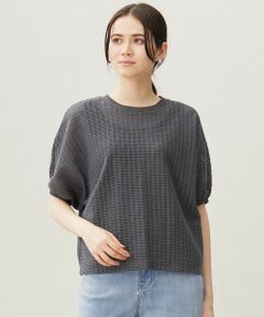 L size ONWARD(大きいサイズ) / エルサイズオンワード カットソー | 【17号サイズまで展開・カタログ掲載・洗える】チェックジャカード カットソー