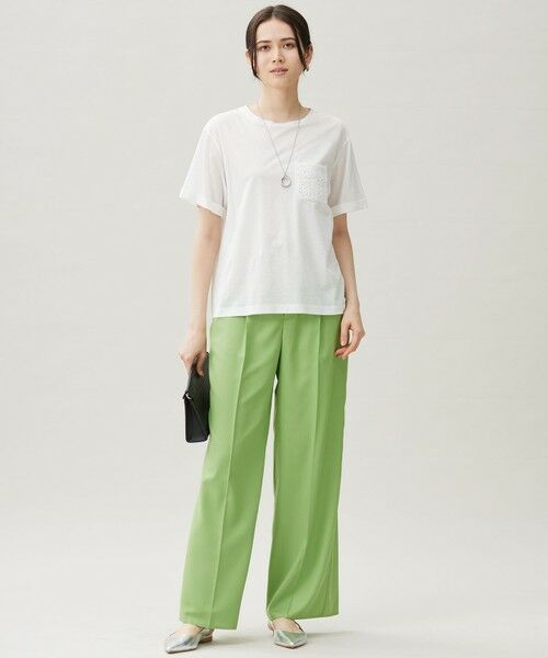 L size ONWARD(大きいサイズ) / エルサイズオンワード カットソー | 【カタログ掲載・洗える】クロッシェポケット Tシャツ | 詳細3