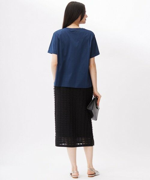 L size ONWARD(大きいサイズ) / エルサイズオンワード カットソー | 【カタログ掲載・洗える】クロッシェポケット Tシャツ | 詳細8